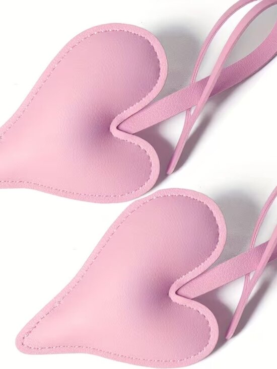 Handbags - PINK HEART BAG CHARM IN FAUX LEATHER